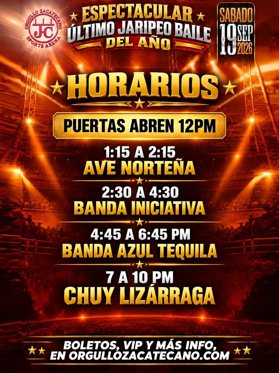 Flyer de Chuy Lizarraga Jaripeo Baile
